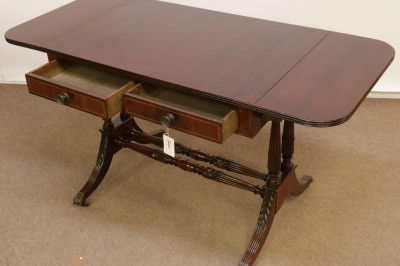 Regency Style Inlaid Mahogany Sofa Table