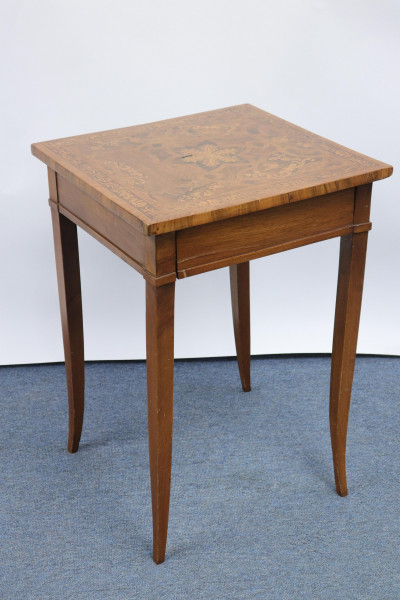 Image for Lot Italian Marquetry Inlaid Walnut Side Table