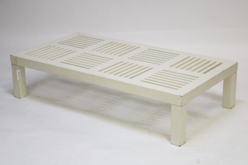 White Painted Vented Garden Bench/Table