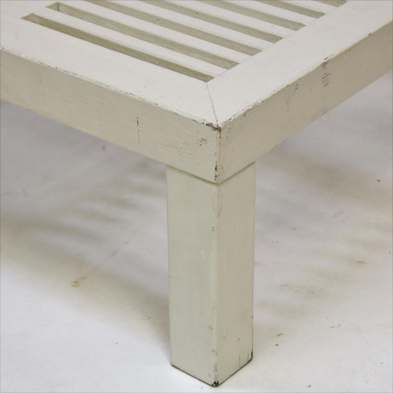 White Painted Vented Garden Bench/Table