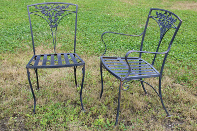 Vintage Wrought Iron Outdoor Dining Group