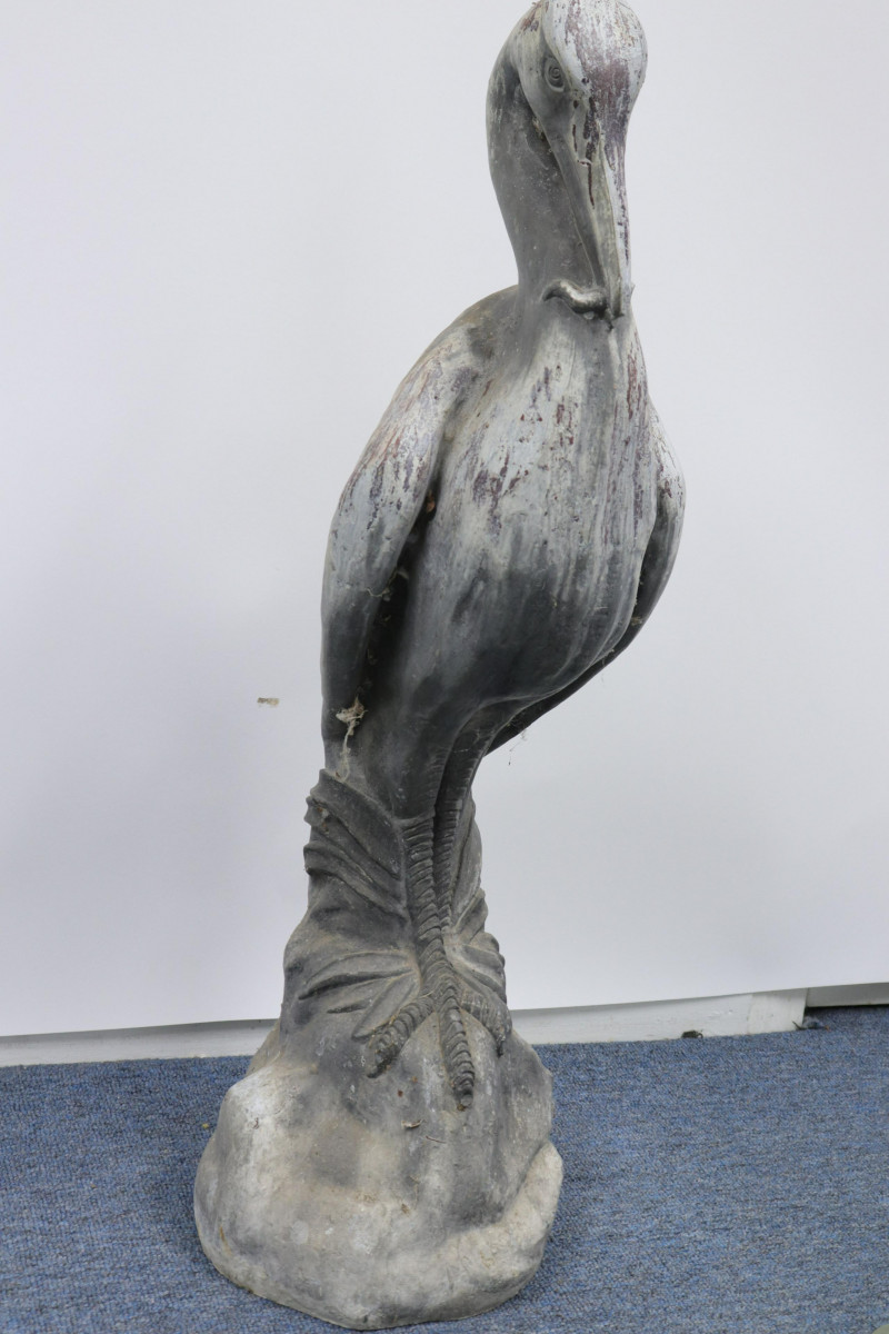 Garden Egret Statuary, Birdbath, Boot Scraper