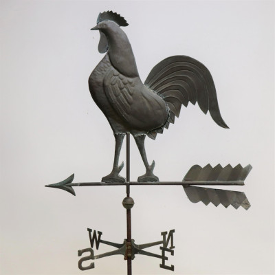 Copper Rooster Weathervane on stand
