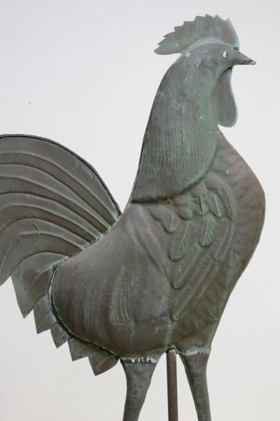 Copper Rooster Weathervane on stand