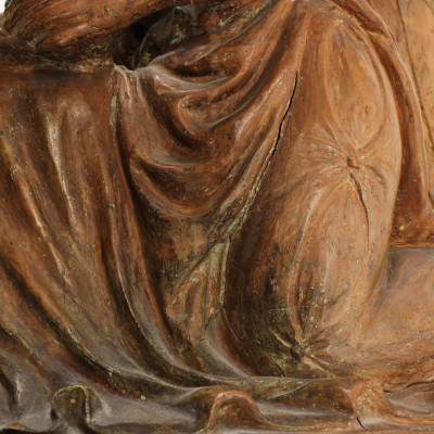 Pair Large Terracotta Figures of Kneeling Angels