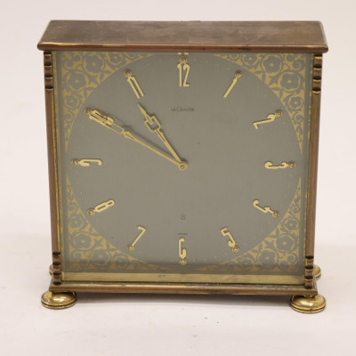 Image for Lot LeCoultre 8-Day Desk Clock, Swiss, Art Deco