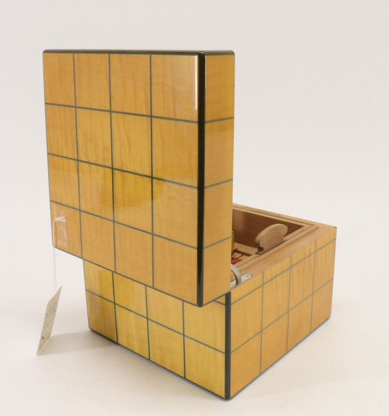 Satinwood Humidor &amp; Match Box by Elie Bleu, Paris