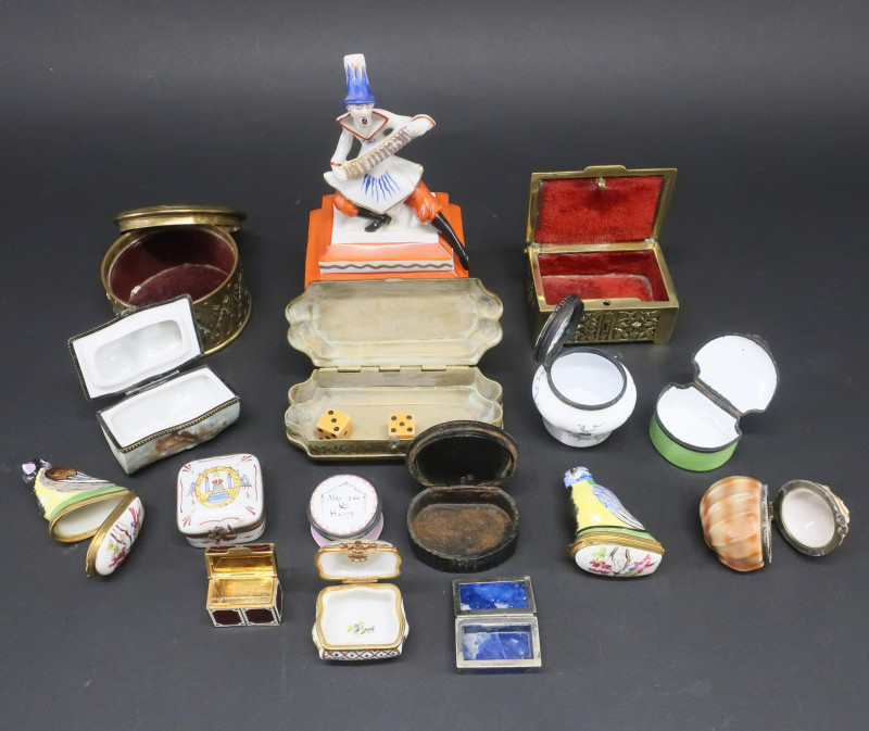 16 Small Boxes, 18th-20th C., Limoges, Battersea