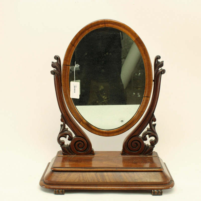 American Victorian Mahogany Dressing Mirror, 19th