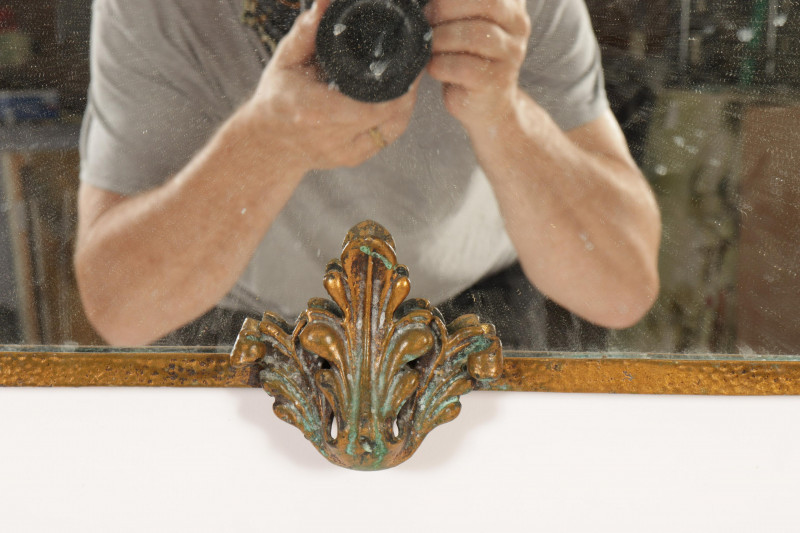 Gilt Bronze Mirror in the Manner of Oscar Boch