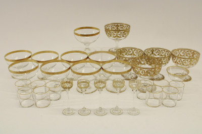 Image for Lot Victorian Era Gilt Paint Czech/Bohemian Glassware