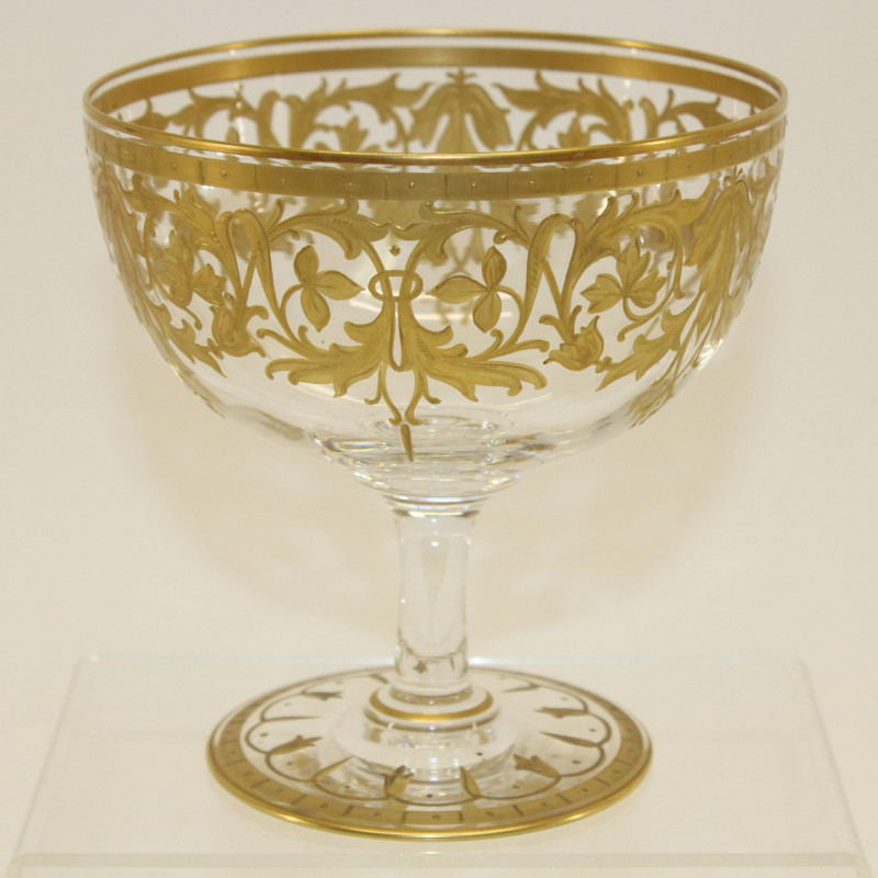 Victorian Era Gilt Paint Czech/Bohemian Glassware