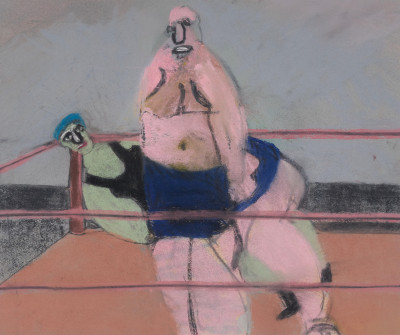 Image for Lot Scott Miller - Untitled (Pink and green wrestlers)