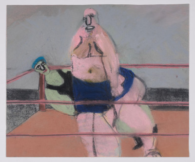 Scott Miller - Untitled (Pink and green wrestlers)