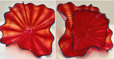 Image for Lot Dale Chihuly - Tango Red Persian, pair