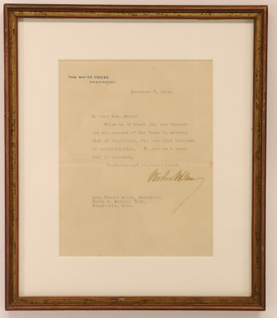 Woodrow Wilson Letter to Mrs. Berry