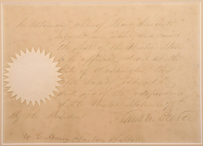 Franklin Pierce, Pardon of James Shields, 1854