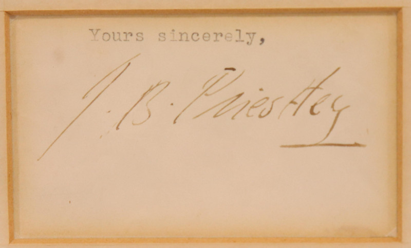John Boynton Priestley, autograph letter