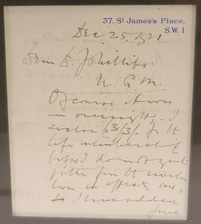 Sir Edward William Elgar, letter