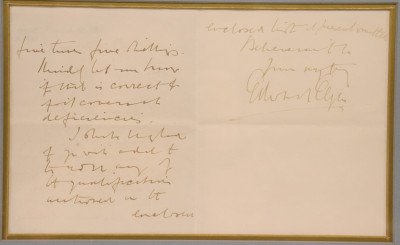 Sir Edward William Elgar, letter