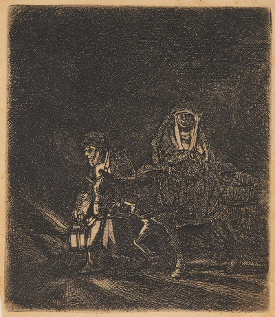 Rembrandt Van Rijn - Flight into Egypt, Basan edition