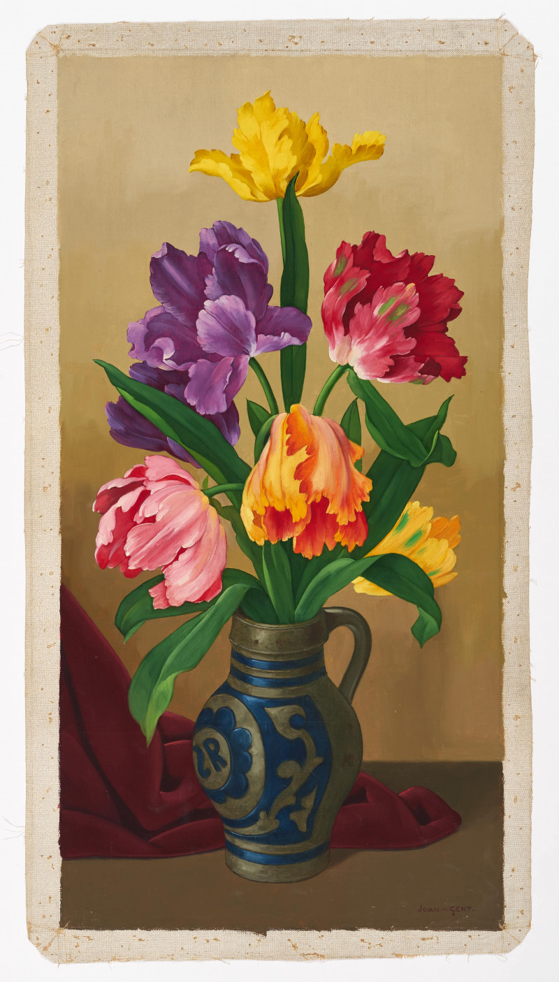 Joan van Gent - Large Tulips Ceramic Pitcher