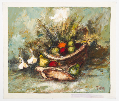 Manuel Monton Bunuel - Still life with Vegetable Basket