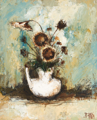 Image for Lot Manuel Monton Bunuel - Still life with Sunflowers
