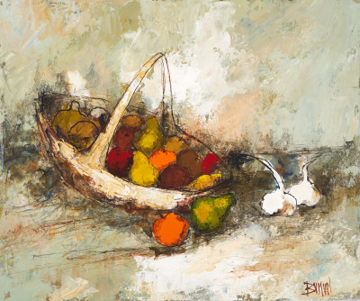 Manuel Monton Bunuel - Still life with Fruit Basket