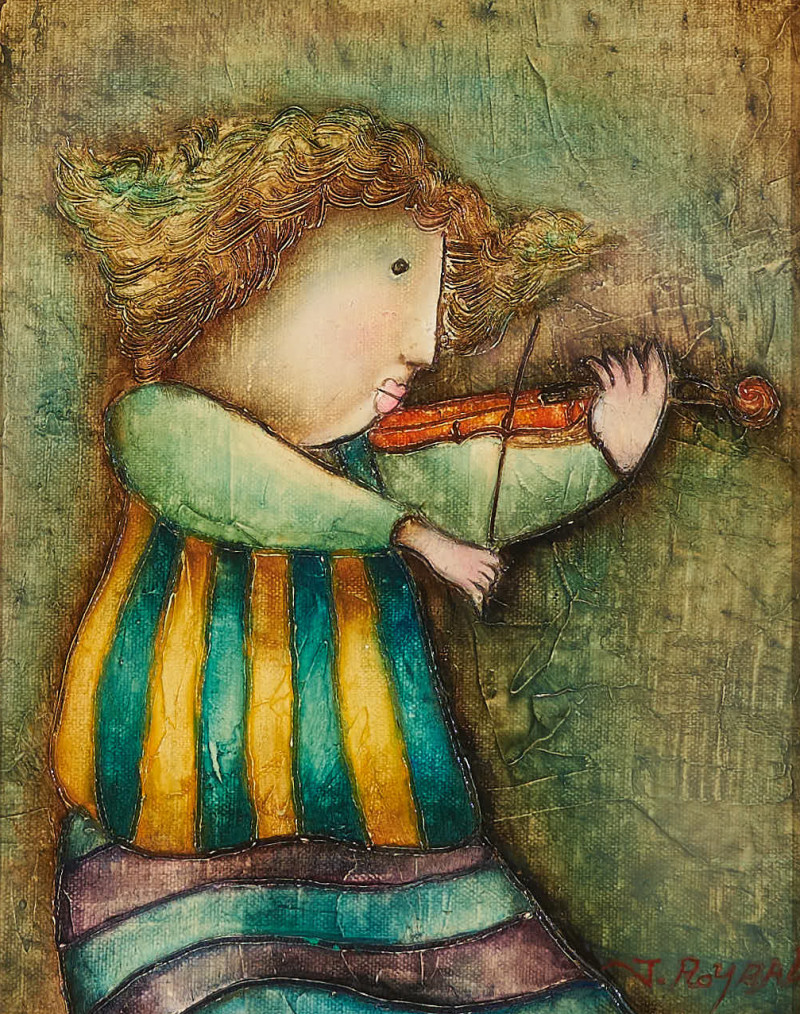 Joyce Roybal - whimsical figure of a violinist
