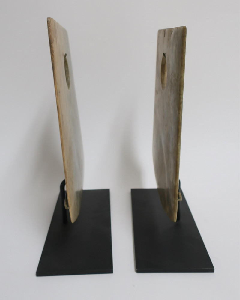 Two Longshan Style Jade Ax Blades