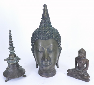 Image for Lot Large Buddha Head &amp; Others