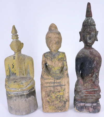 Collection of Vintage Wooden Buddhas