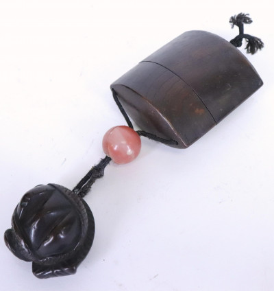 Chinese Carved Amber Rat and Japanese Items