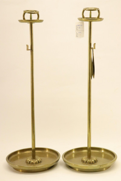 Image for Lot Pr. of Japanese Bronze Standing Pricket Sticks
