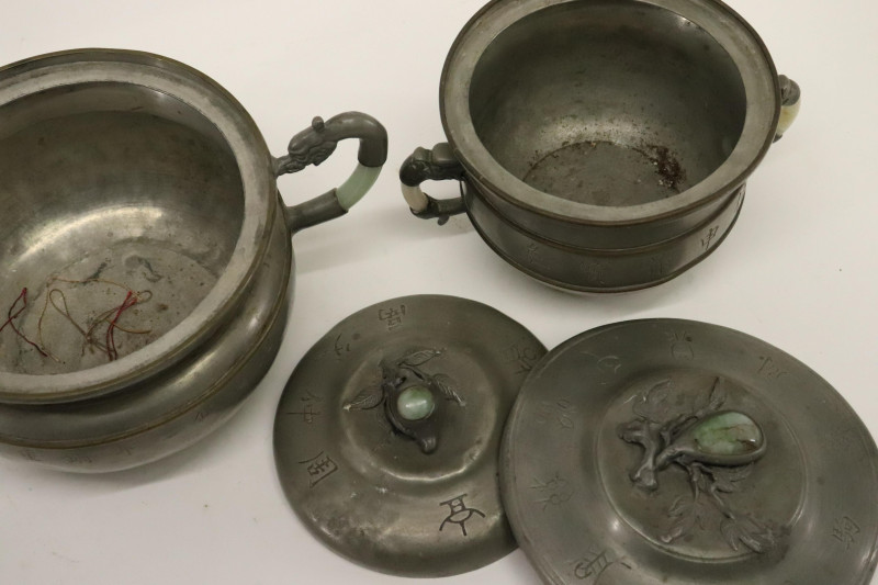 9 Pieces Chinese Pewter