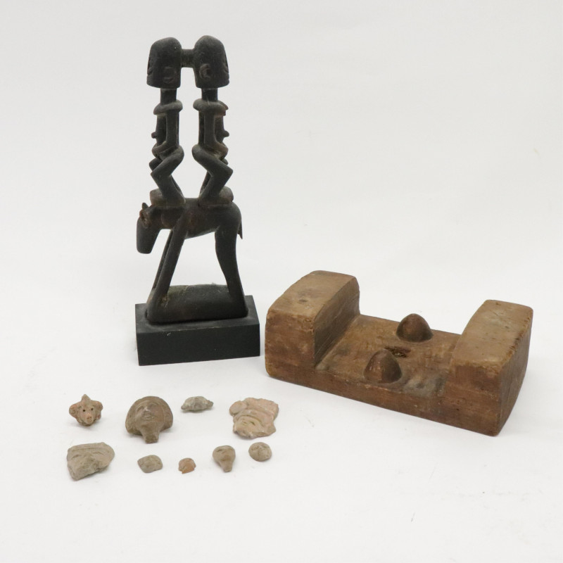Pre-Columbian Pottery Shards &amp; African Statue