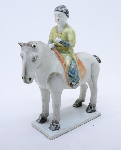 Image for Lot Chinese Glazed Pottery Equestrian Figure