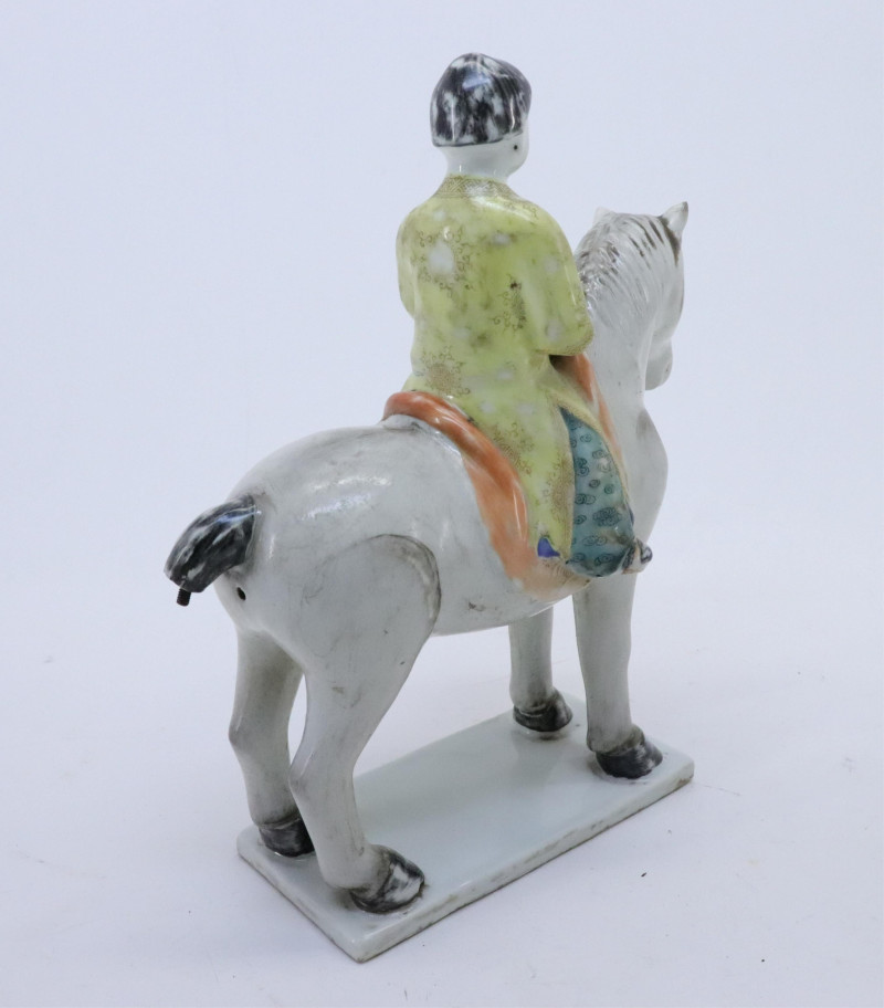 Chinese Glazed Pottery Equestrian Figure