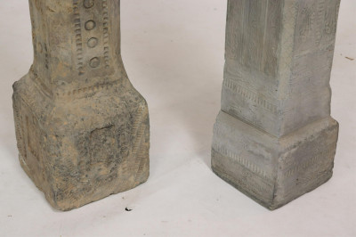 Two Molded Clay Han Dynasty Tomb Pillars