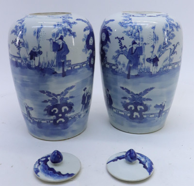 Pair of Lidded Chinese Ginger Jars