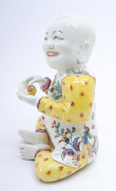 Chinese Seated Happy Figure, Peach of Longevity