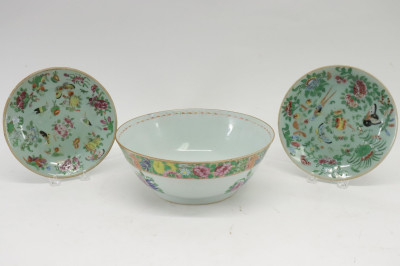 Image for Lot Chinese Export Straits Bowl, celadon plates