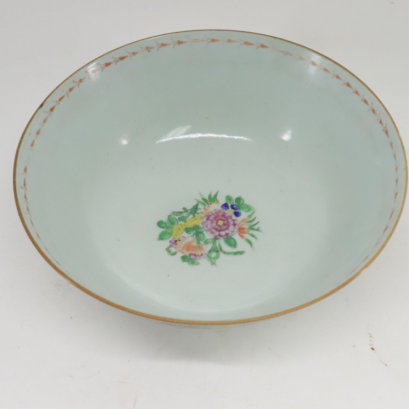 Chinese Export Straits Bowl, celadon plates