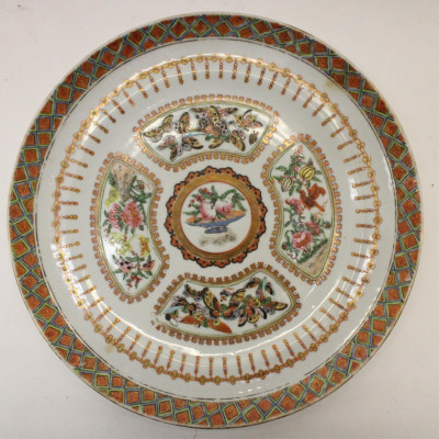 12 Chinese Famille Rose Dinner Plates, 19th C.