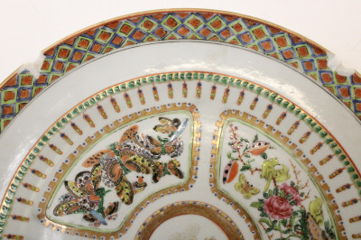 12 Chinese Famille Rose Dinner Plates, 19th C.