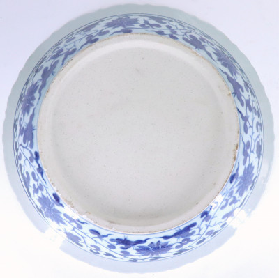 Two Ming Style Large Bowls with Scalloped Rims