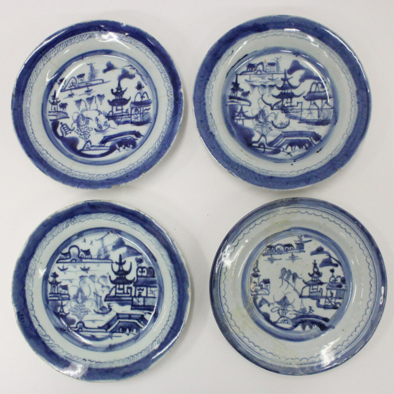 Collection of 22 Canton Export Porcelain Plates