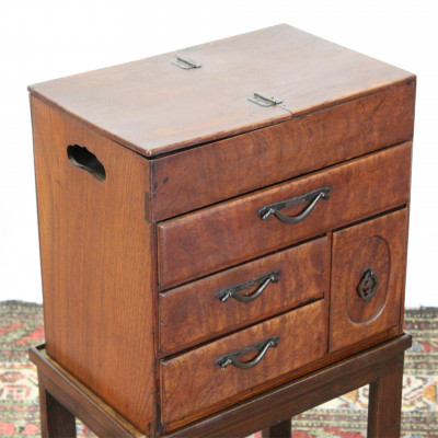 Asian Yew Wood Jewelry/Collector's Cabinet