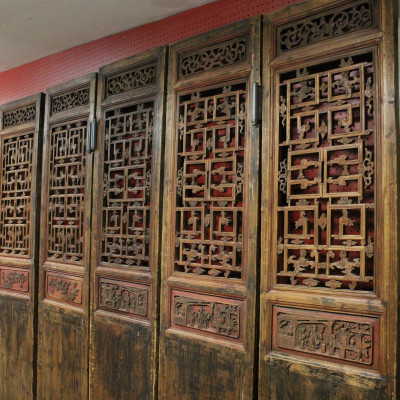 8 Tall Asian Carved And Pierced Doors/Screens